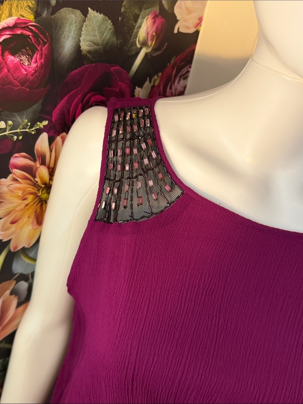 BCBG Pleated One-Shoulder Maxi Dress in Plum Berry - Picture 5 of 13